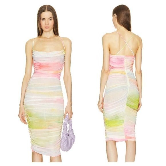 Michael Costello X Revolve Summer Midi Dress - Watercolor Print